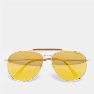 Tom Ford Havana Brown Sean TF536 Aviator Mirrored Sunglasses