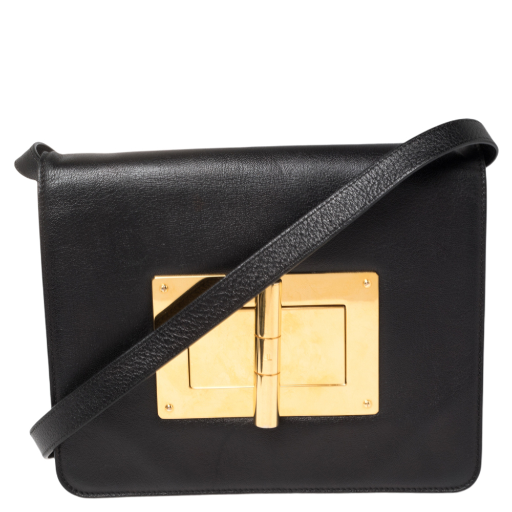 luxury-women-tom-ford-used-handbags-p468932-004 Tom Ford Black Leather Medium Natalia Shoulder Bag