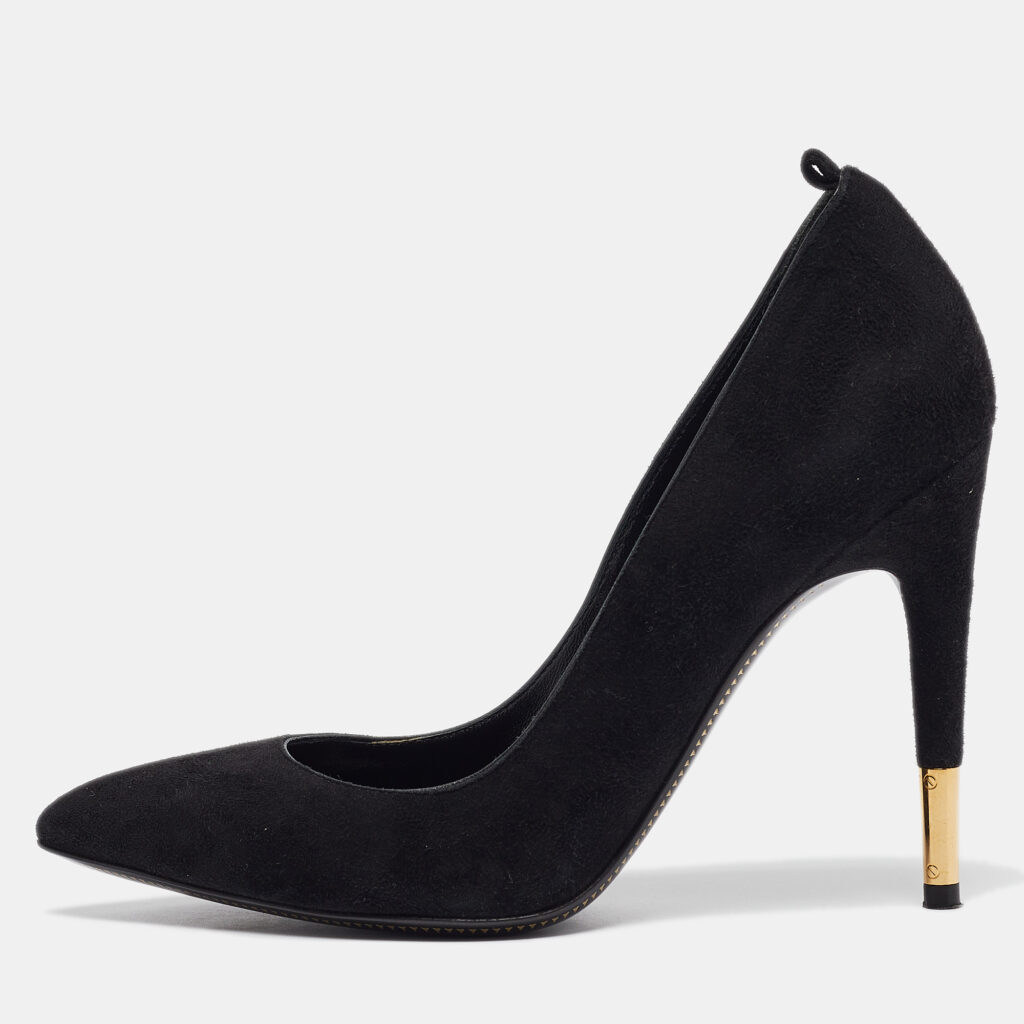 luxury-women-tom-ford-used-shoes-p1040891-001 Tom Ford Black Suede Padlock Pumps Size 35