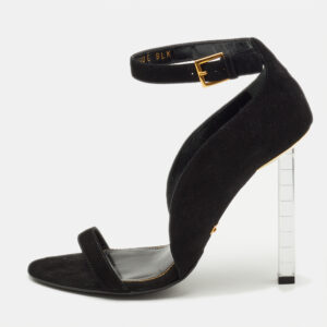 Tom Ford Black Suede Ankle Strap Sandals Size 37