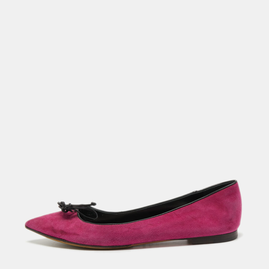 luxury-women-tom-ford-used-shoes-p728312-001 Tom Ford Pink/Black Suede and Leather Ballet Flats Size 37.5