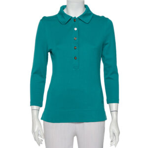 Tory Burch Blue Cotton Knit Polo T-Shirt M