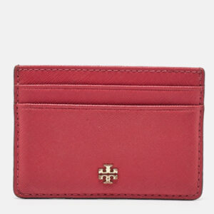Tory Burch Pink Leather Emerson Card Holder
