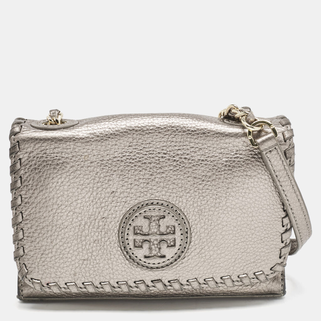 luxury-women-tory-burch-used-handbags-p1128282-015 Tory Burch Metallic Leather Marion Shoulder Bag
