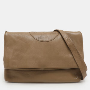 tory burch beige leather kipp foldover shoulder bag