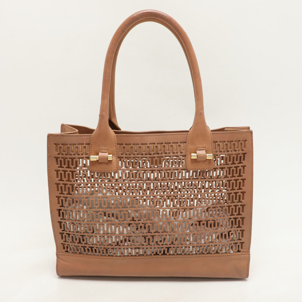 luxury-women-tory-burch-used-handbags-p1157912-019 Tory Burch Brown Laser Cut Leather Georgiana Tote