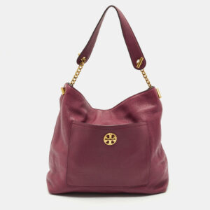 Tory Burch Burgundy Leather Chelsea Chain Hobo