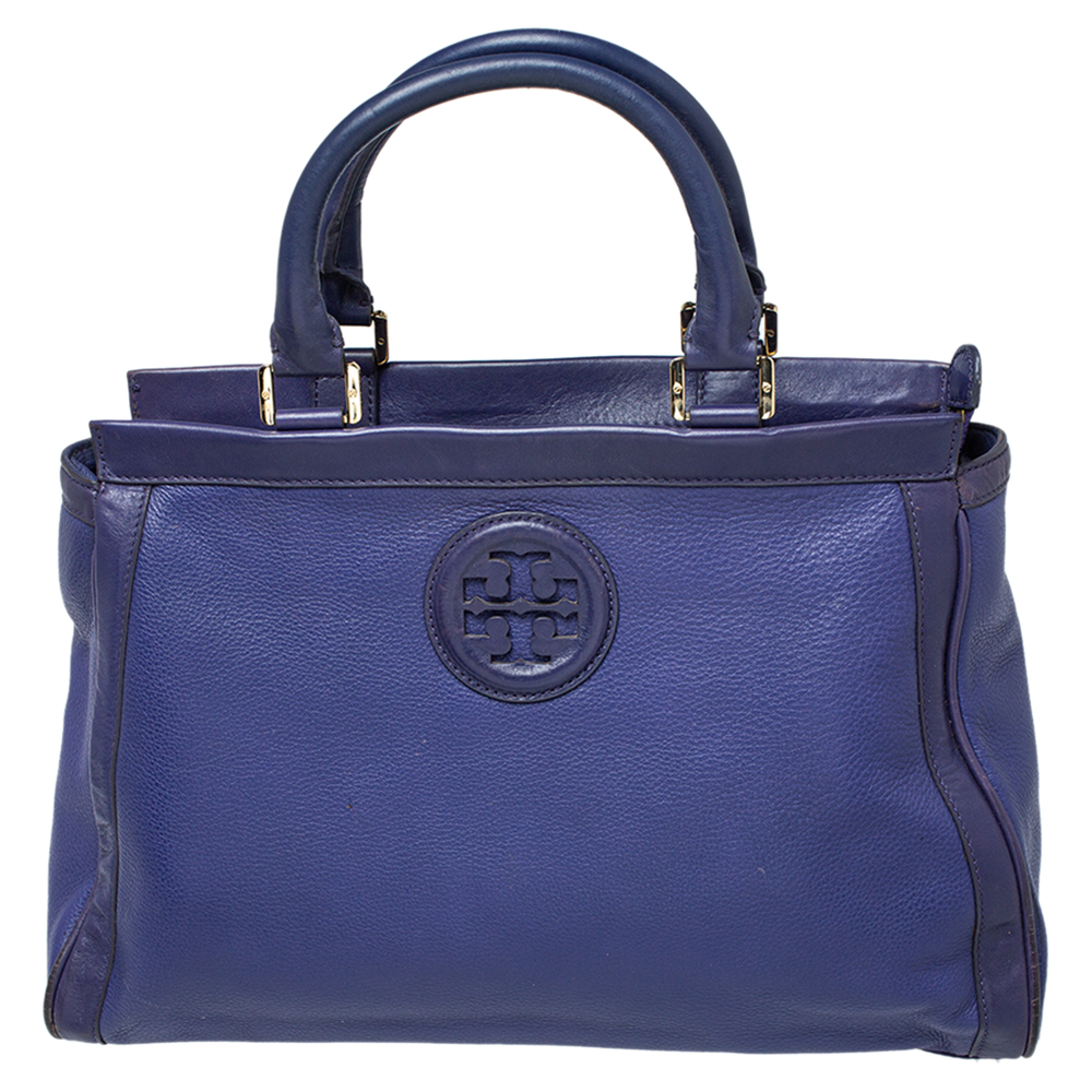 luxury-women-tory-burch-used-handbags-p386912-007 Tory Burch Purple Leather Hannah Tote