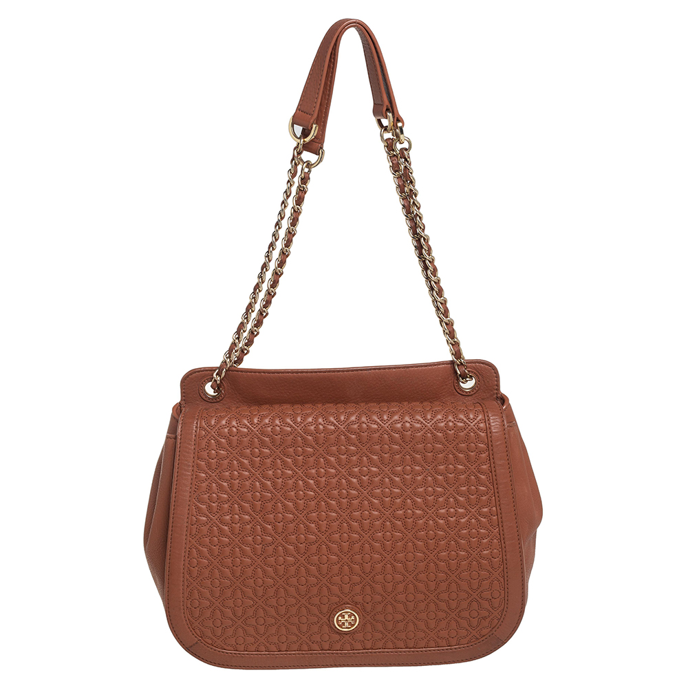 luxury-women-tory-burch-used-handbags-p433624-010 Tory Burch Brown Leather Flap Shoulder Bag