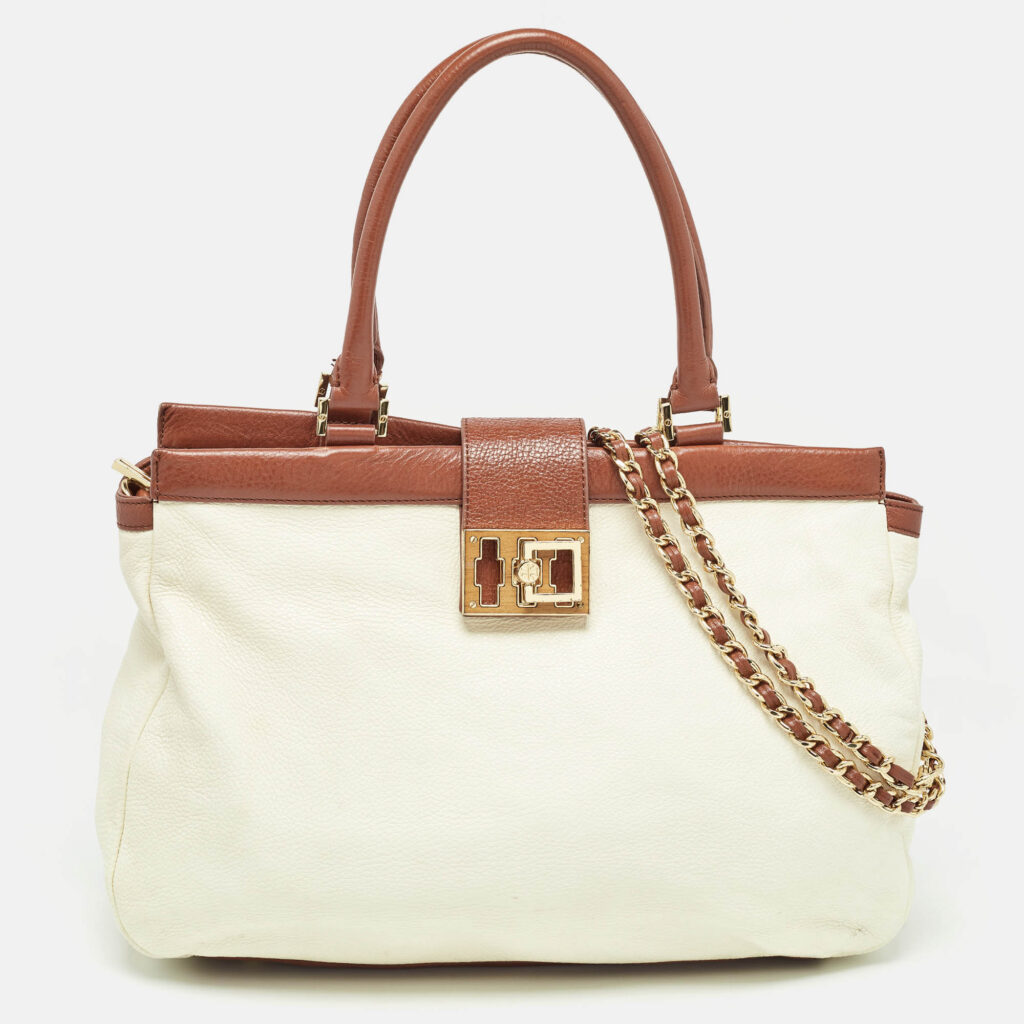 luxury-women-tory-burch-used-handbags-p981467-025 Tory Burch Cream/Brown Leather Tote