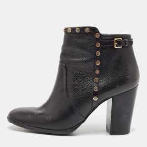 Tory Burch Black Leather Mae Ankle Booties Size 40.5