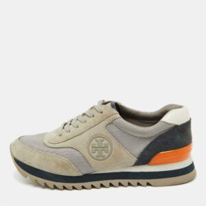 Tory Burch Multicolor Suede And Mesh Sawtooth Sneakers Size 37
