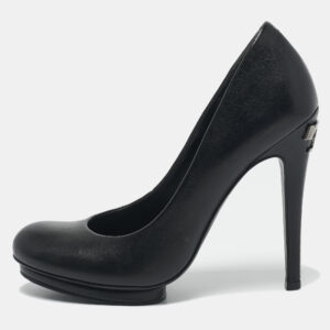 Tory Burch Black Leather Platform Pumps Size 38