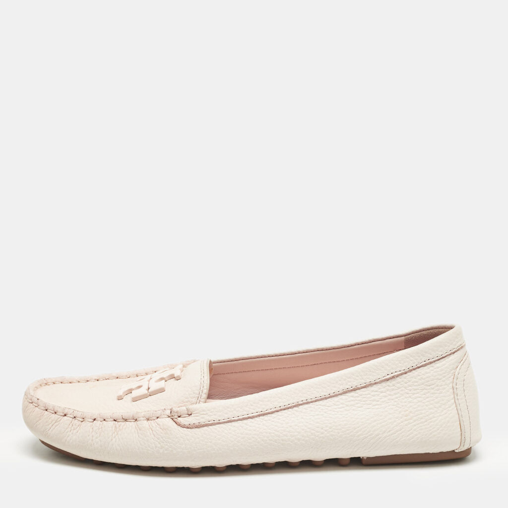 luxury-women-tory-burch-used-shoes-p1161789-010 Tory Burch Blush Pink Leather Lowell Loafers Size 39