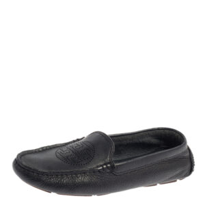 Tory Burch Dark Blue Leather Slip On Loafers Size 37.5