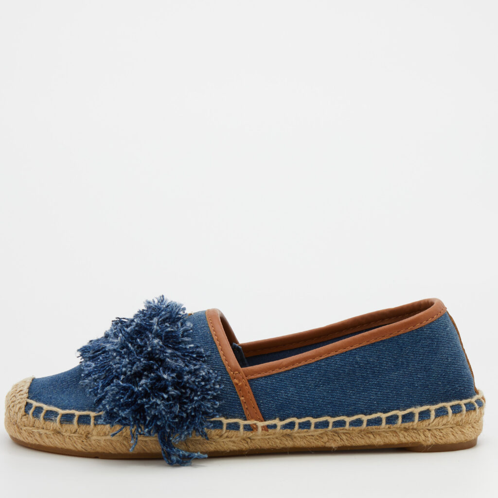 luxury-women-tory-burch-used-shoes-p730140-002 Tory Burch Navy Blue Denim Shaw Fringe Espadrille Flats Size 36