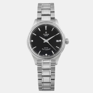 Tudor Black Stainless Steel  Style 12300-0004 Automatic Women's Wristwatch 34mm