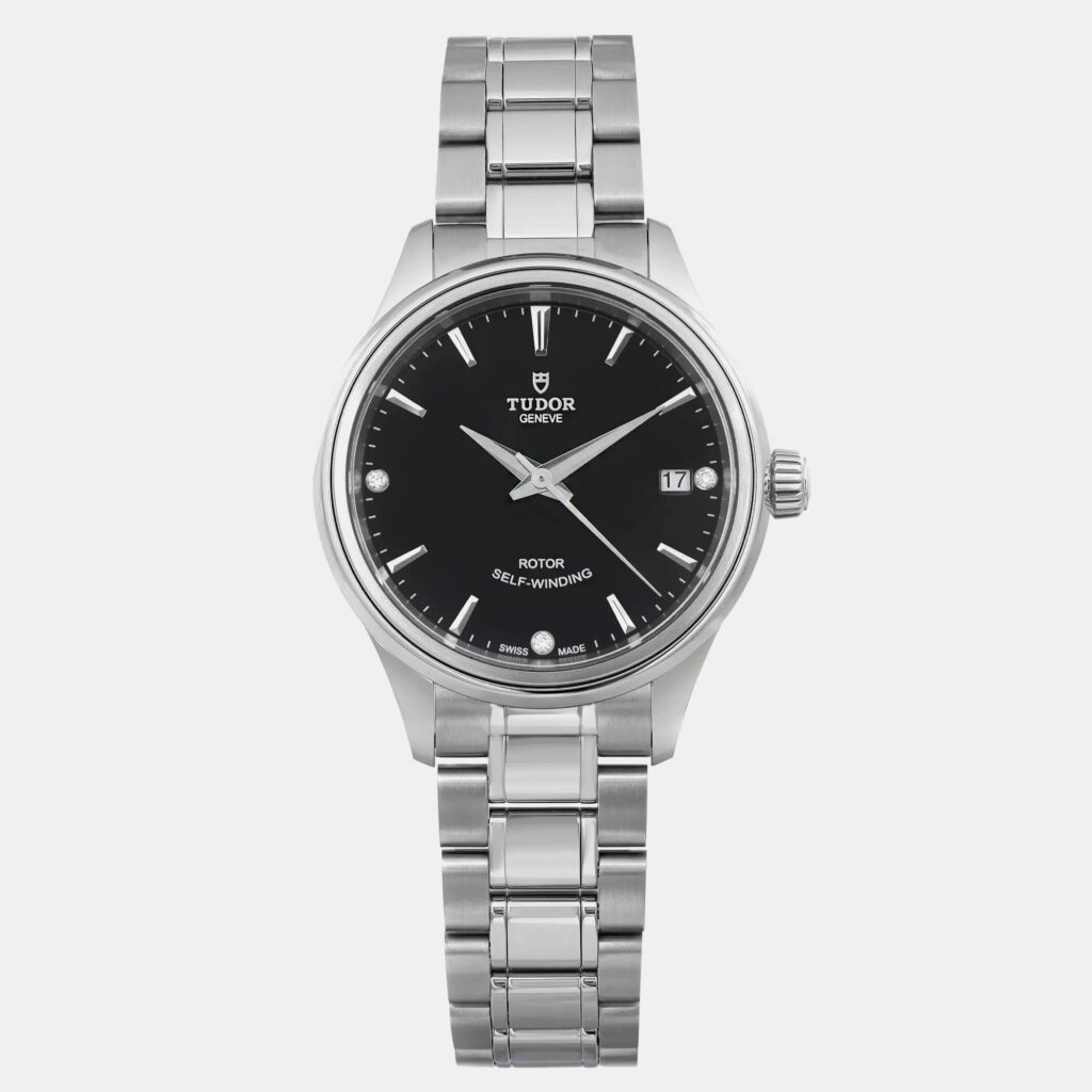 luxury-women-tudorslug-used-watches-p1099087-001 Tudor Black Stainless Steel Style 12300-0004 Automatic Women's Wristwatch 34mm