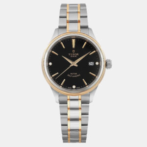 Tudor Black 18k Yellow Gold Steel  Style 12103 Automatic Women's Wristwatch 28mm