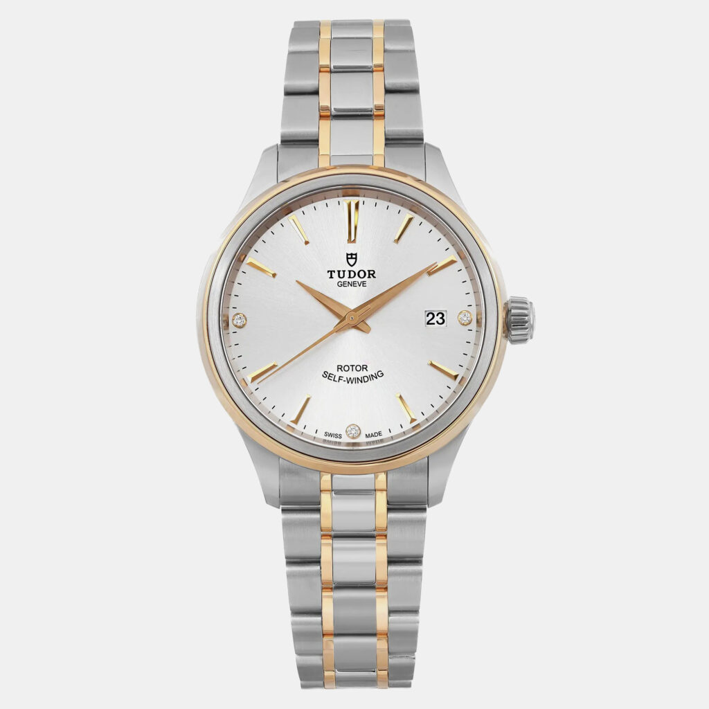 luxury-women-tudorslug-used-watches-p1099209-008 Tudor Silver Gold Stainless Steel Style 12503-0005 Automatic Men's Wristwatch 38mm