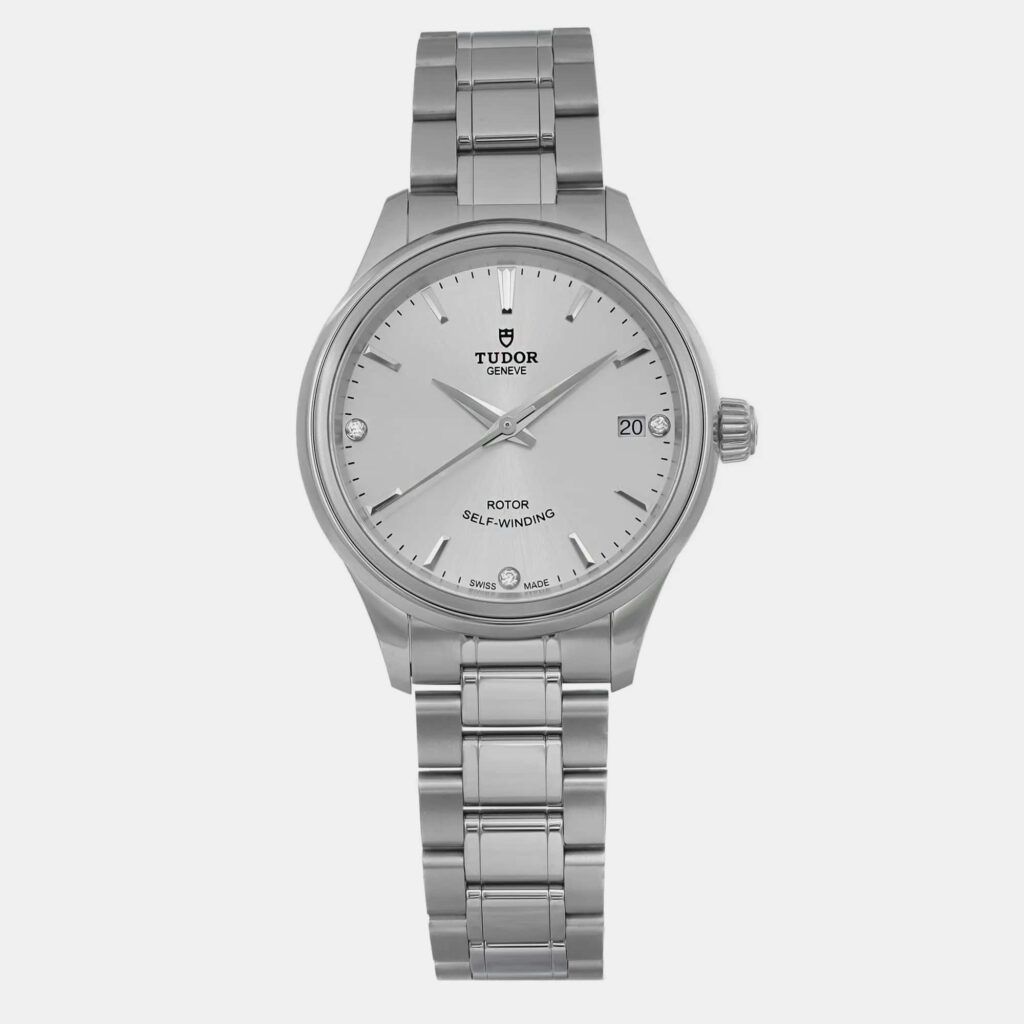 luxury-women-tudorslug-used-watches-p1099283-007.jpg Tudor Black Diamond Stainless Steel Style M12300-0003 Automatic Women's Wristwatch 34 mm