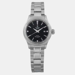 Tudor Black Diamond Stainless Steel Style 12100-0004 Automatic Women's Wristwatch 28 mm