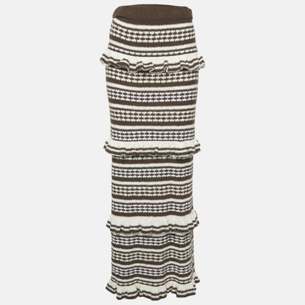 luxury-women-tularosa-used-clothes-p1158155-001 Tularosa Brown Knit Kaely Maxi Skirt M