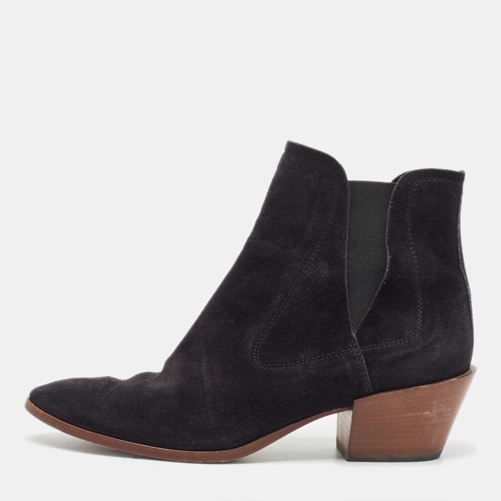 luxury-women-used-shoes-p916654-003 Tod's Black Suede Ankle Boots Size 39.5