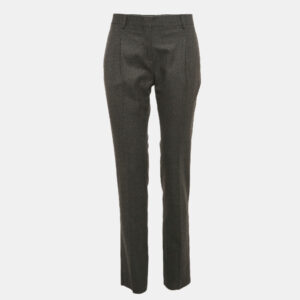 Valentino Charcoal Grey Felt Wool Tapered Trousers S