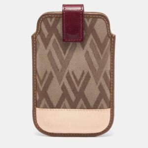 Valentino Tricolor V Print Fabric and Leather Flap Phone Cover