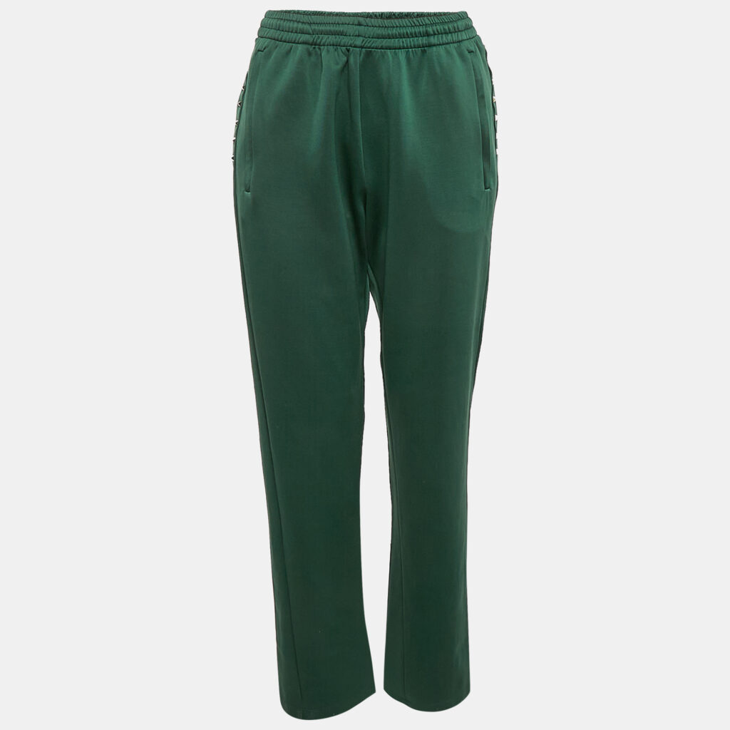 Valentino Green Jersey Studded Jogger Pants M