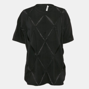 Valentino Black Cut-Out Jersey Crew Neck T-Shirt L