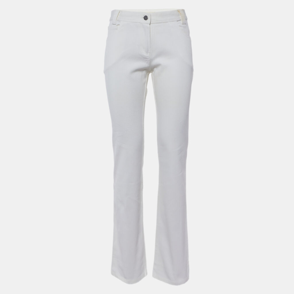 luxury-women-valentino-used-clothes-p1117188-001 Valentino Vintage White Cotton Slim Fit Jeans M/Waist 30"