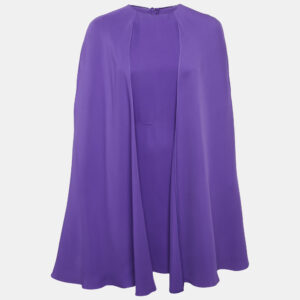 valentino purple silk cape mini dress s