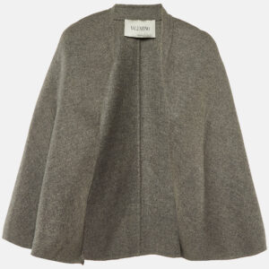 Valentino Grey Wool Cape S