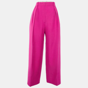 Valentino Pink Wool Pleated Trousers M