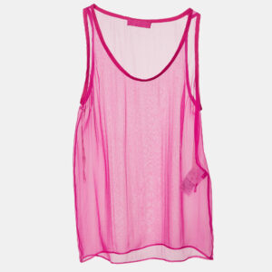 Valentino Pink Silk Sheer Sleeveless Top XS