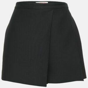 Valentino Black Wool Blend Pleated Shorts S