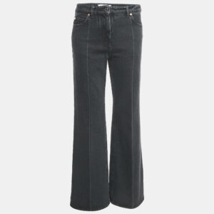 Valentino Charcoal Black Denim Wide-Leg Jeans S Waist 27"