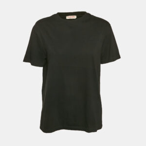 Valentino Black Logo Embossed Jersey Crewneck T-Shirt M