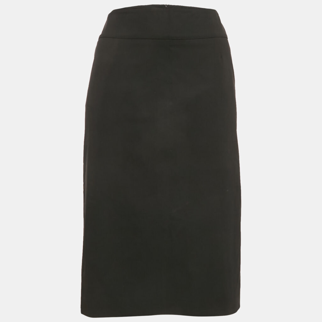 luxury-women-valentino-used-clothes-p1164286-006 Valentino Black Wool Blend Midi Skirt L