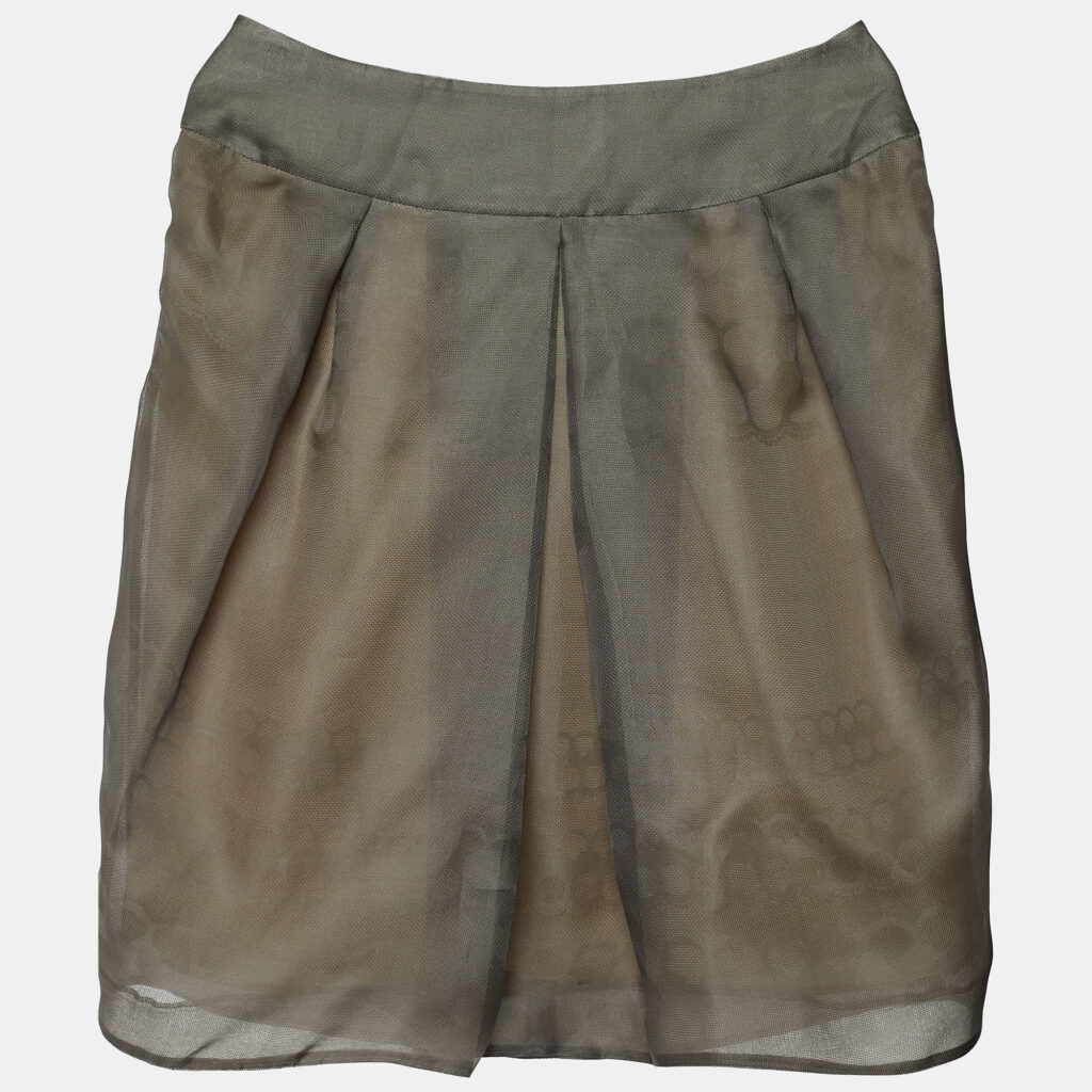 luxury-women-valentino-used-clothes-p665269-002 Valentino Grey Silk Pleat Detail Skirt L
