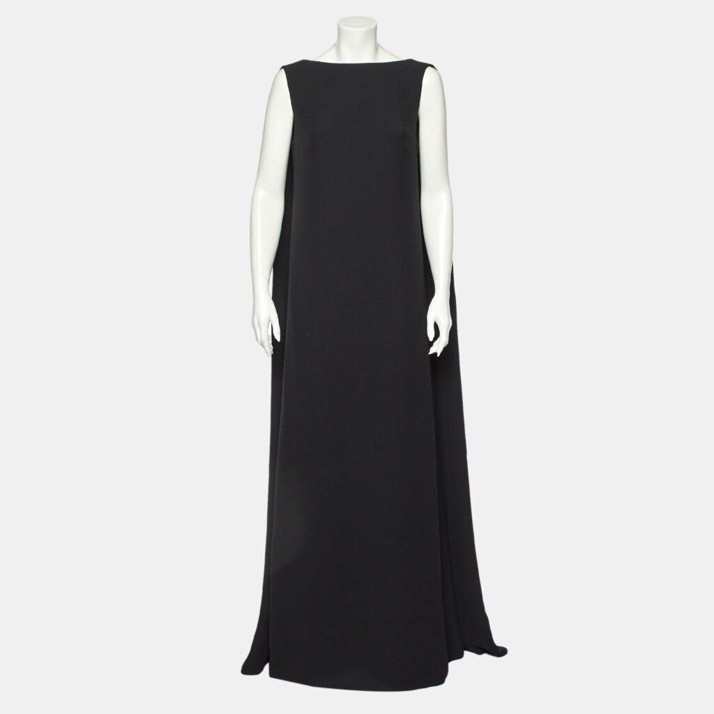 luxury-women-valentino-used-clothes-p949485-008 Valentino Black Silk Crepe Sleeveless Maxi Dress M
