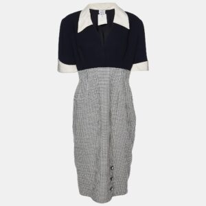 Valentino Boutique Vintage Black Wool Midi Dress XL
