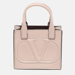 Valentino Garavani Blush Pink Leather Mini VLogo Walk Pouch