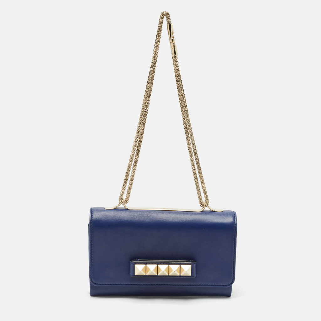 luxury-women-valentino-used-handbags-p1148100-013 Valentino Blue Leather Va Va Voom Chain Clutch