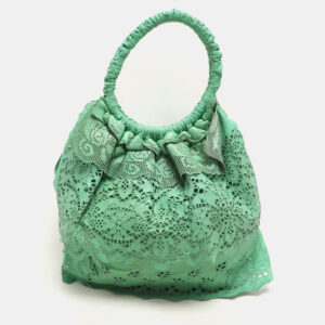 Valentino Light Green Laser Cut Leather Laceland Hobo