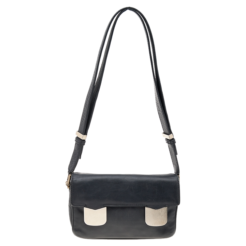 luxury-women-valentino-used-handbags-p598224-013-2 Valentino Black Leather Flap Shoulder Bag