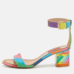 Valentino Multicolor Leather 1973 Rainbow Ankle Strap Sandals Size 39