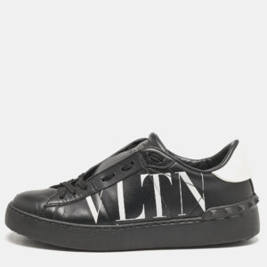Valentino Black/White Leather VLTN Low Top Sneakers Size 36.5
